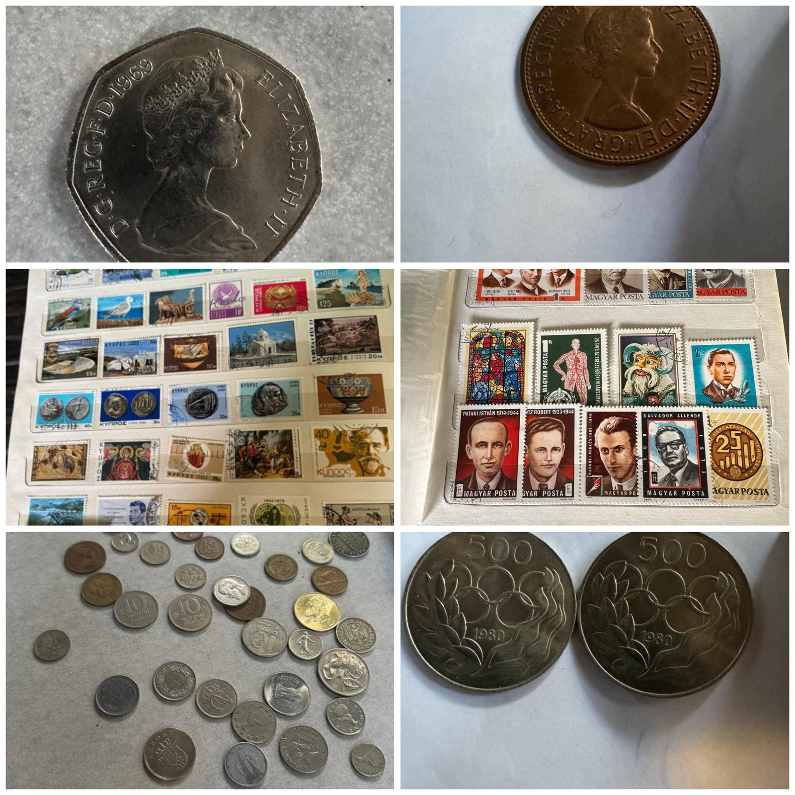 Old Stamps and coins