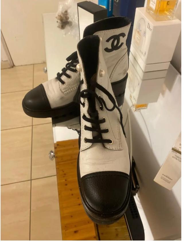 Chanel leather riding boots