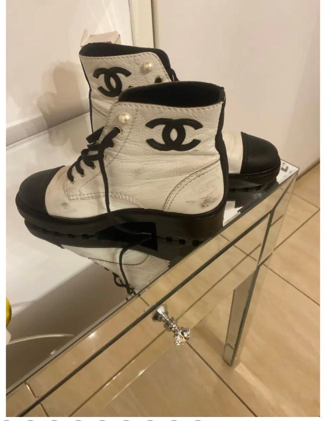 Chanel leather riding boots