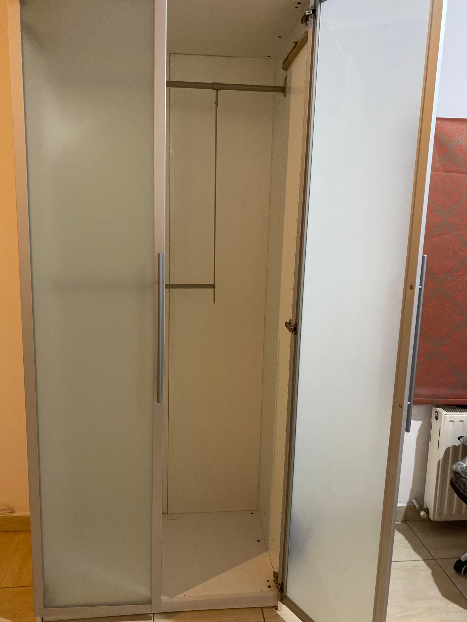 Double door glassed wardrobe