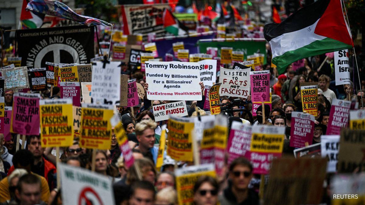 Tens of thousands march in London in largest anti-immigration protest of 2025