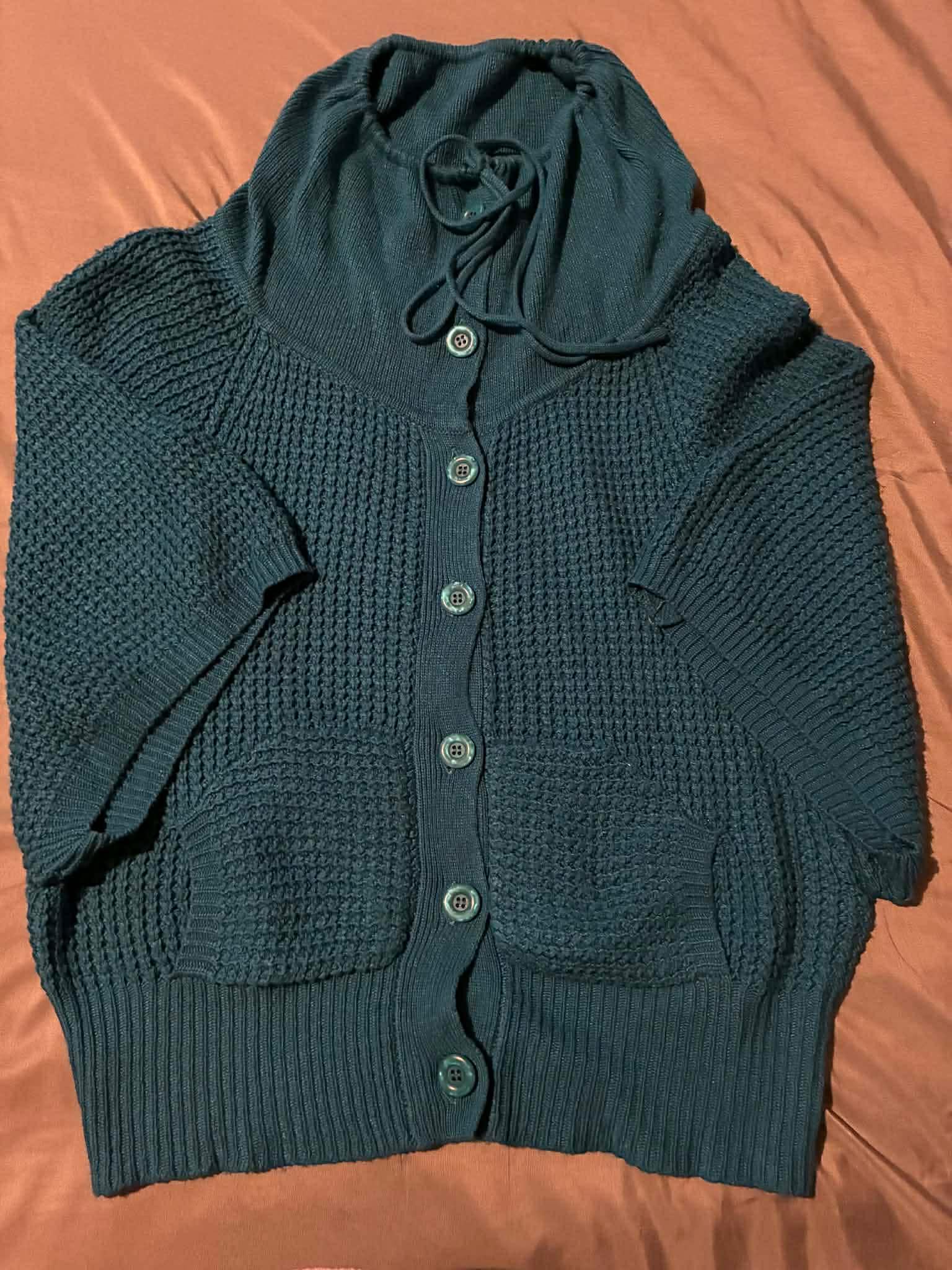 🔹 Γυναικεία Πλεκτή Ζακέτα Τυρκουάζ – One Size 🔹